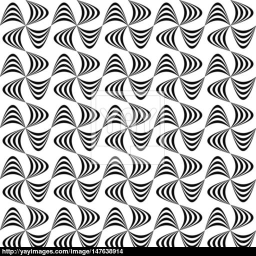 512x512 Seamless Monochrome Curved Line Pattern Design Vector