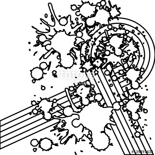 500x500 Silhouette Abstract Retro Curved Lines With Splash Color Icon