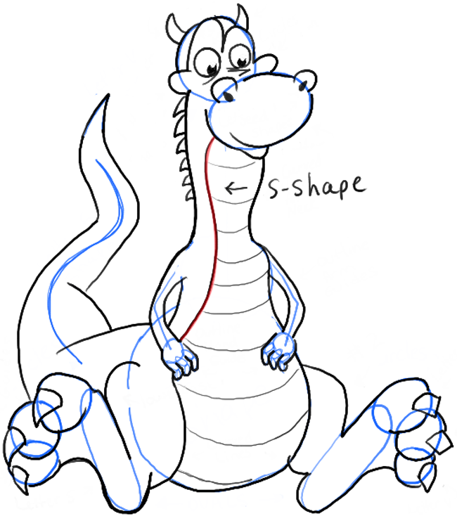 650x734 How Draw Cartoon Dragons Step By Step Drawing Lesson How