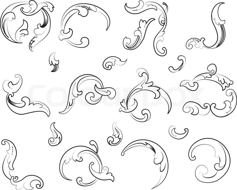 800x641 Baroque Design Element Traditional Style. All Curves Separately