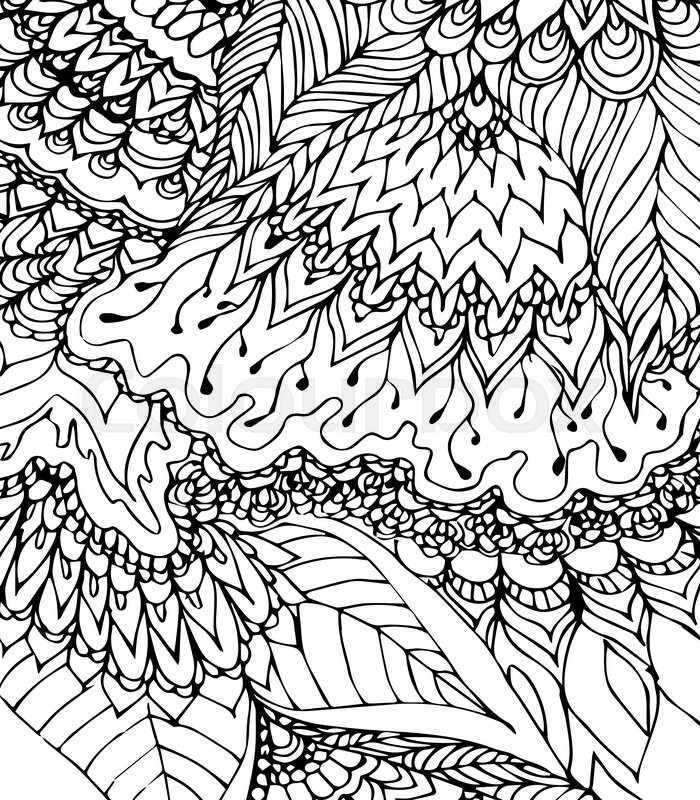 700x800 Black And White Template. Doodle Drawing. Hand Drawn Pattern