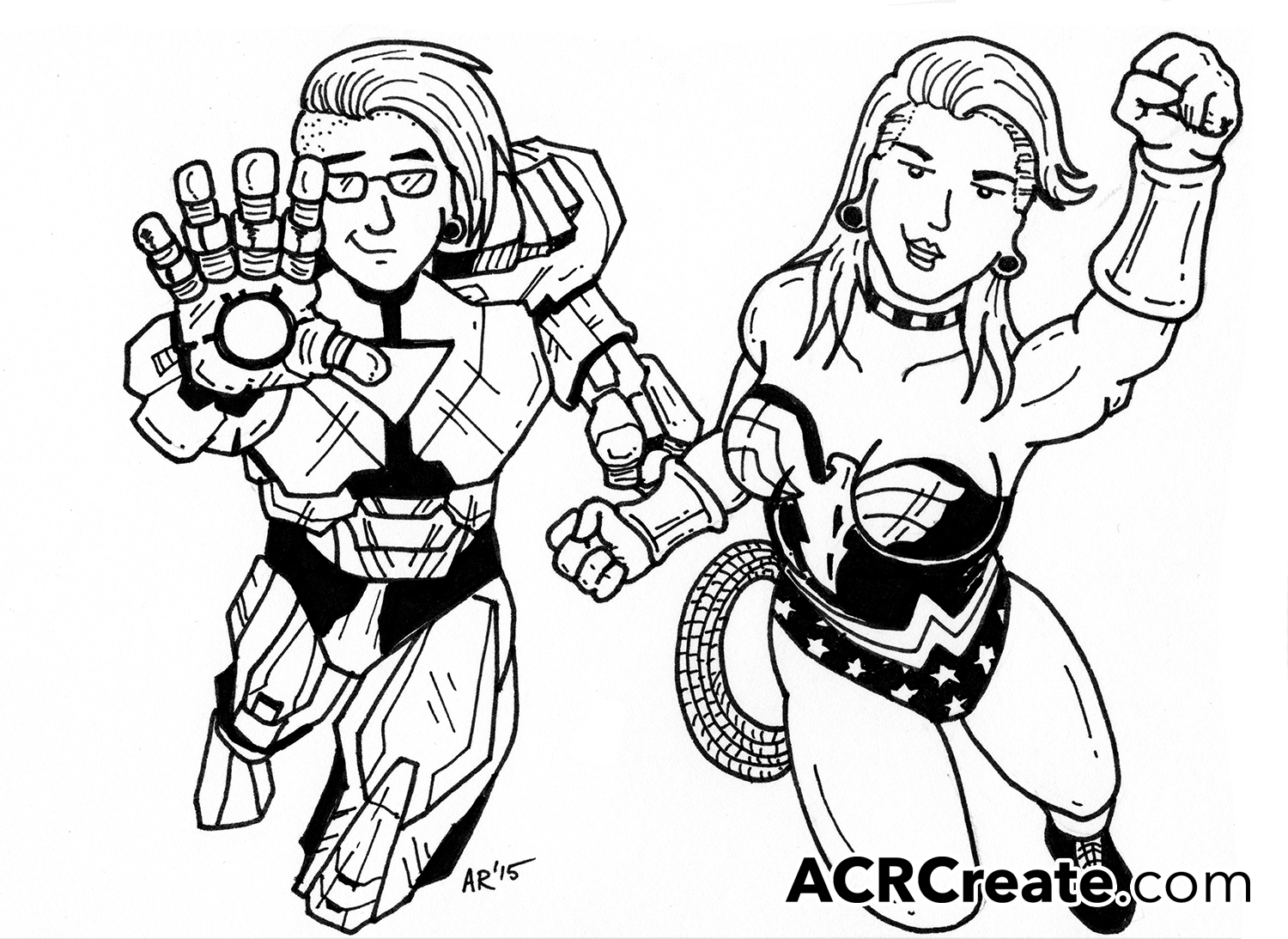 1500x1093 Superhero Custom Cartoon Caricatures