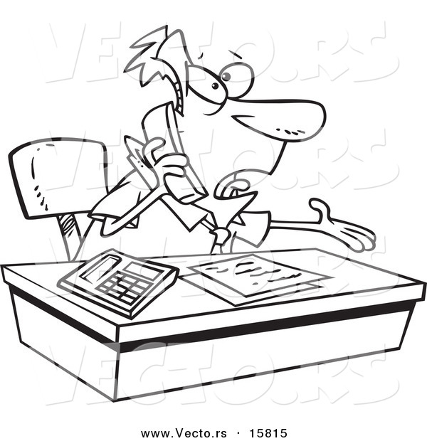 600x620 Vector Of A Cartoon Businessman Calling Customer Service