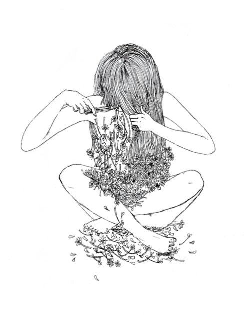 500x629 Cut It Off Pencil Drawing