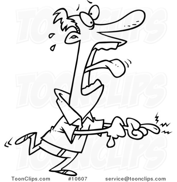 581x600 Cartoon Black And White Line Drawing Of A Guy Screaming Over A Cut