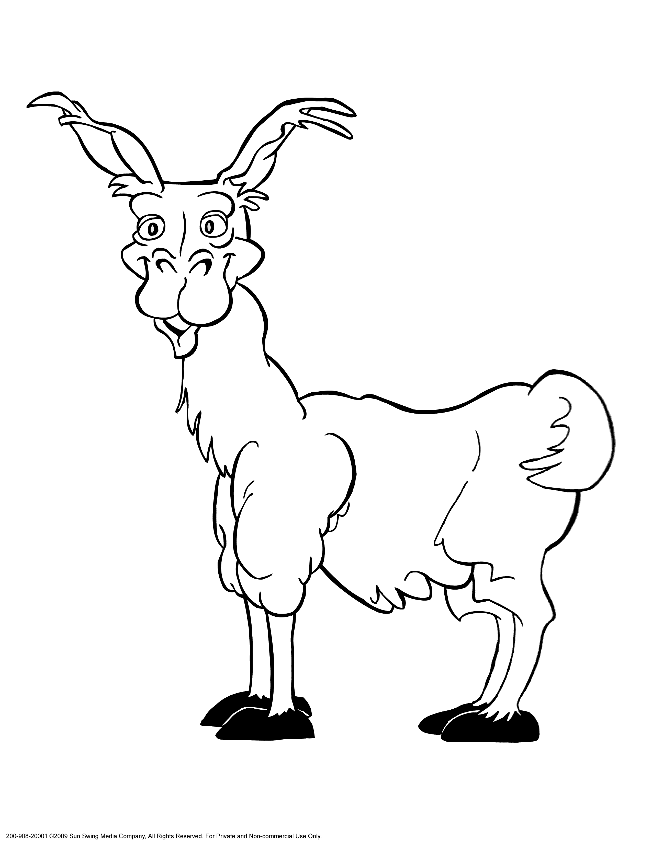2550x3300 Llama Coloring Page