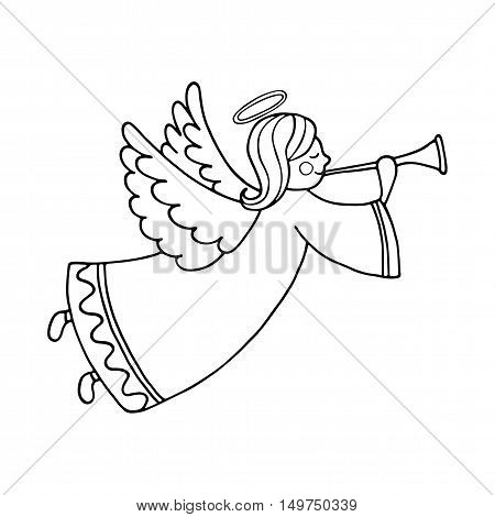 450x470 Cute Flying Angel Flute. Hand Vector Amp Photo Bigstock