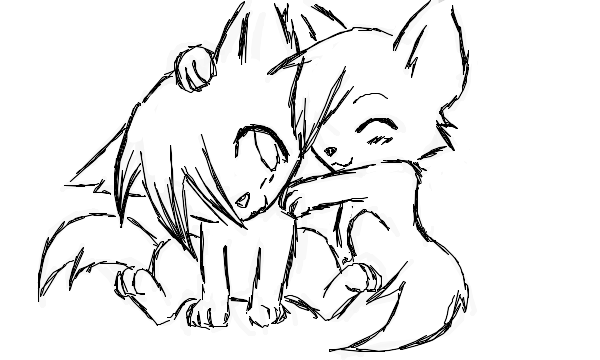 600x360 Cute Love Love Animal Drawings, Wolf And Drawings