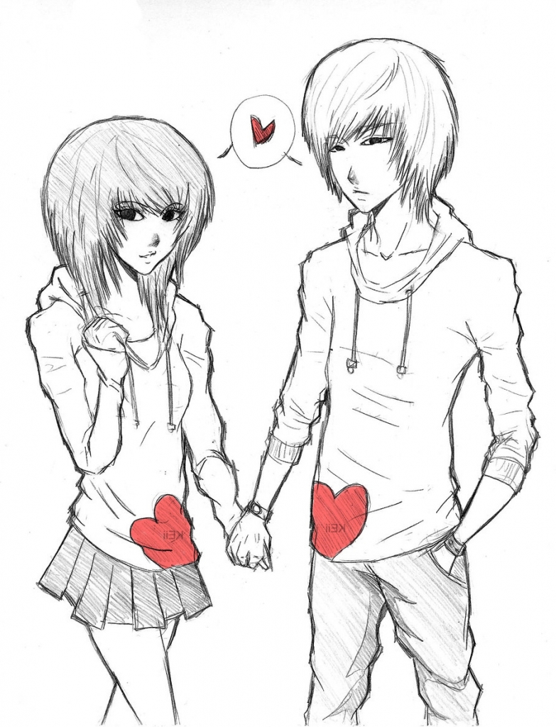Cute Anime Couple Drawing at GetDrawings | Free download