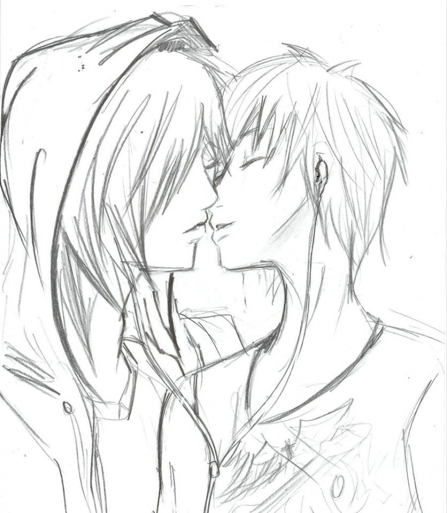 893x1024 Cute Emo Anime Drawings Cute Anime Love Couples Easy To Draw Emo
