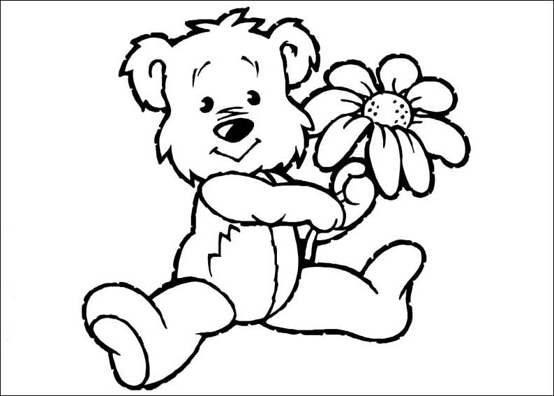 794x567 Cute Baby Bear In The Spring Coloring Pages Free Coloring Book