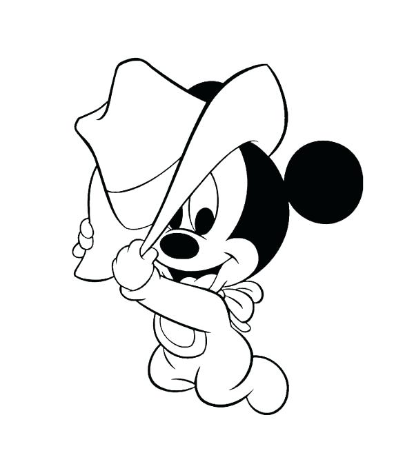 600x686 Mickey Mouse Face Coloring Pages Cute Baby Mickey Mouse Coloring