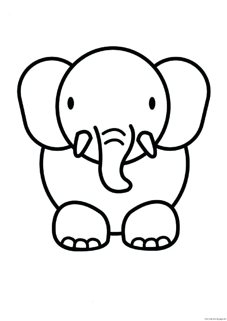 736x1041 Cute Elephant Coloring Pages Also Elephant Coloring Pages