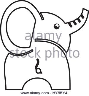 300x325 Cute Baby Elephant Icon Vector Illustration Design Stock Vector