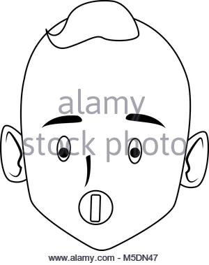 300x379 Cute Baby Face Emotion Icon Illustration Symbol Design Stock