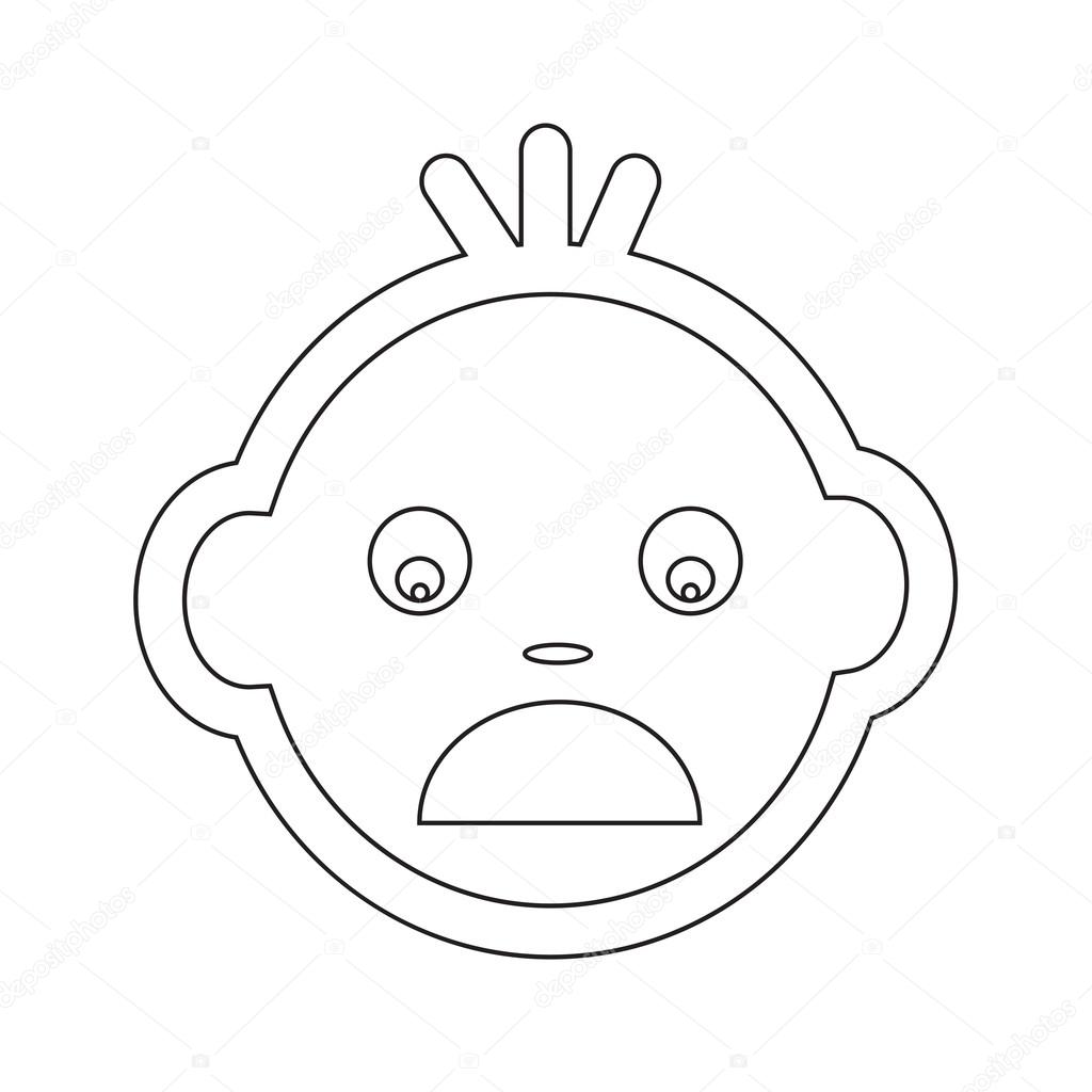 1024x1024 Cute Baby Face Emotion Icon Illustration Symbol Design Stock
