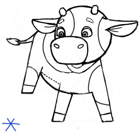 450x425 How To Draw Cute Cartoon Baby Cows With Step By Step Drawing