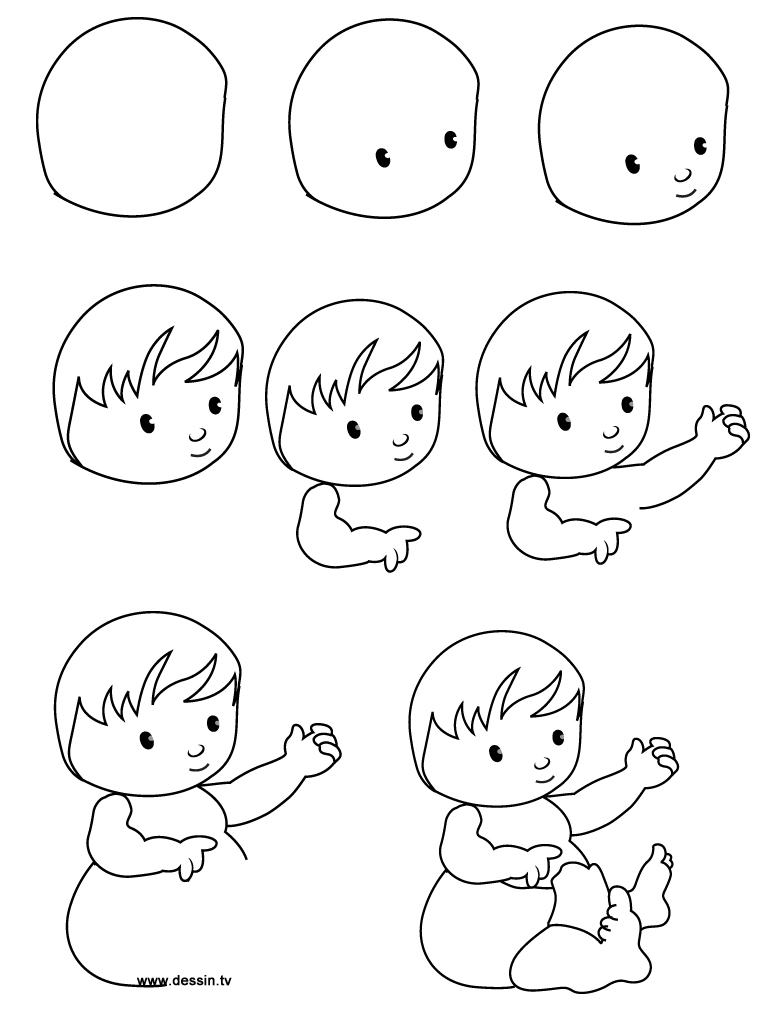 768x1024 Simple Baby Drawing Cute Baby Stock Photos