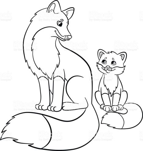 468x496 Cute Baby Fox Coloring Pages