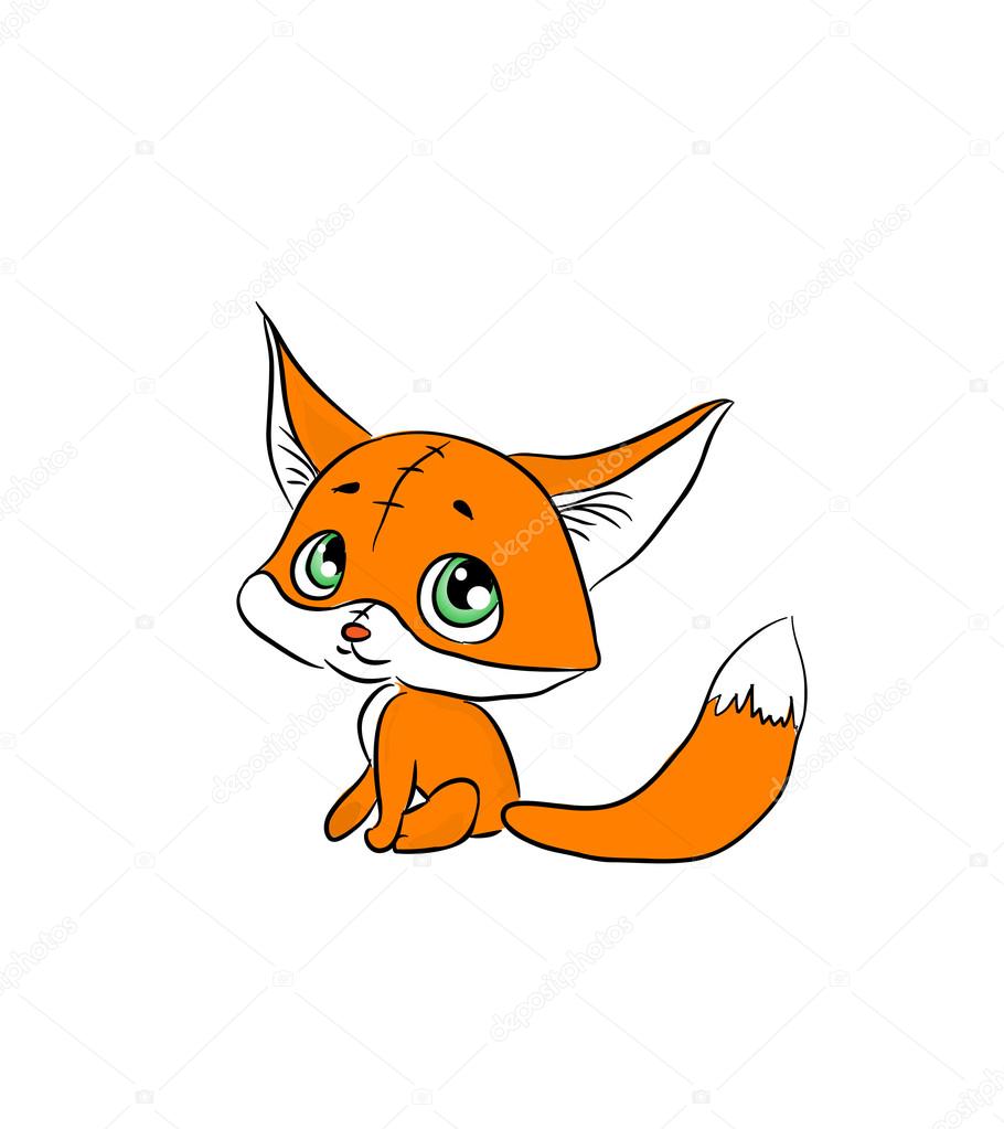 910x1023 Cute Baby Fox Drawing