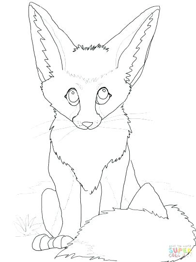 405x540 Cute Baby Fox Coloring Pages