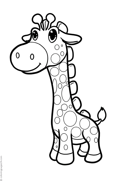539x765 A Cute Baby Giraffe With Nice Eyes Coloring Pages 24
