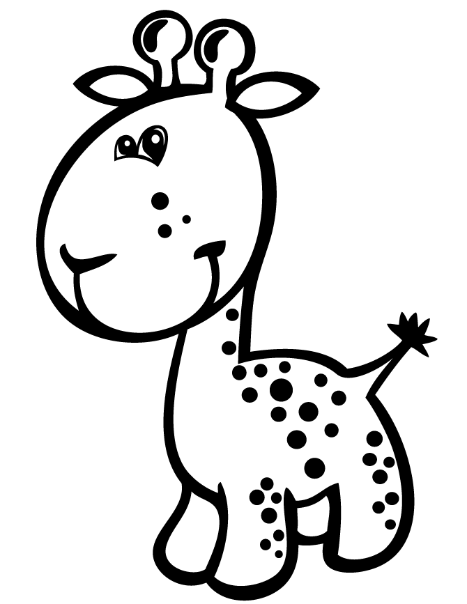 670x867 Cute Baby Giraffe For Preschool Kids Coloring Page H Amp M
