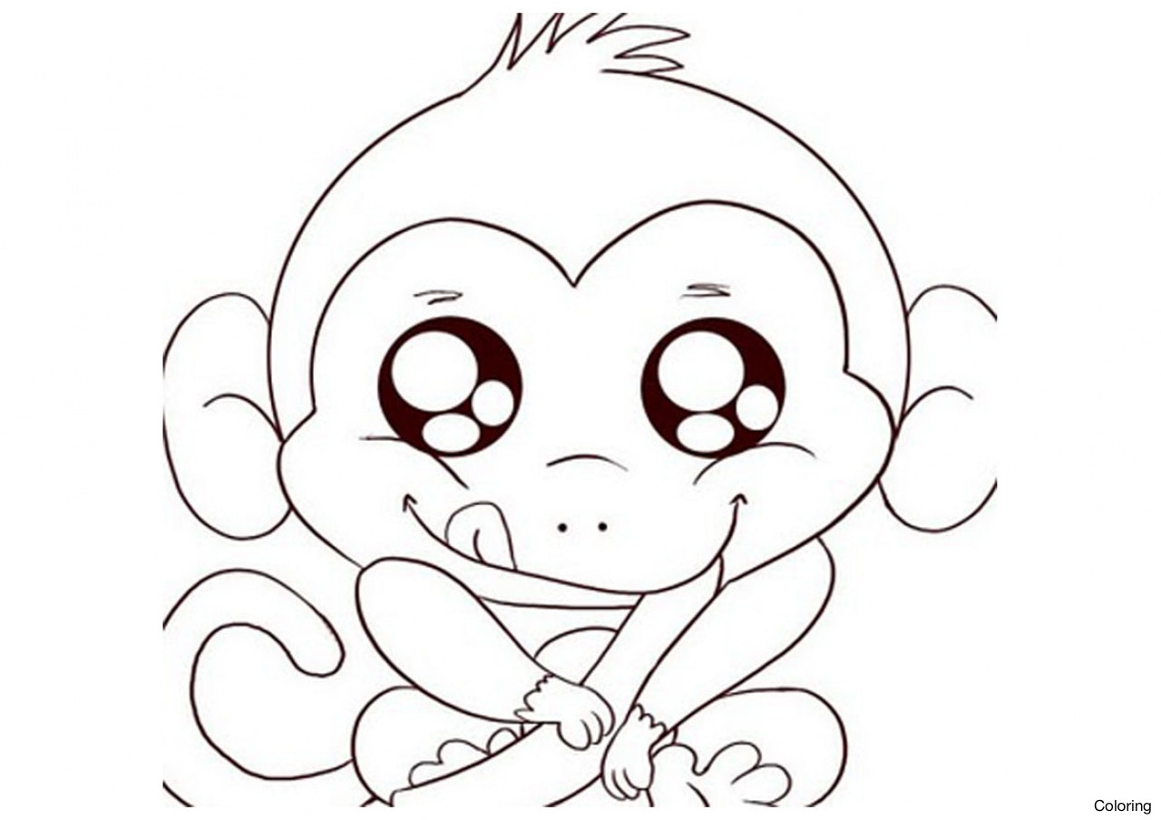 1280x904 Drawn Baby Animal Cute Monkey 11 Drawings Of Monkeys Coloring Pin