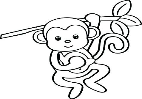 476x333 Monkey Coloring Pages Printable Baby Monkey Coloring Pages Cute