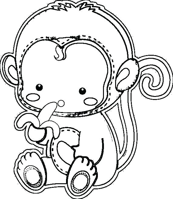 571x657 Monkey Face Coloring Page Night Monkey With Cute Face And Funny