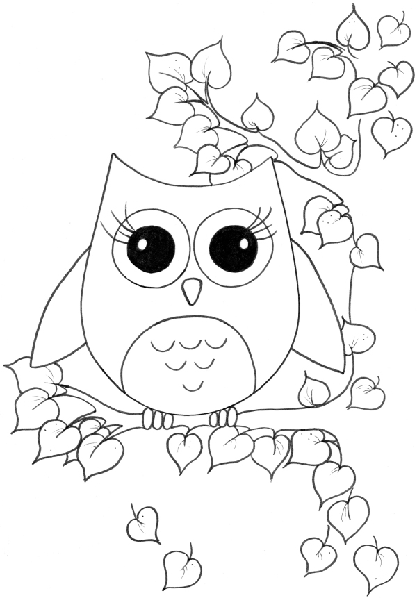 600x861 Owls Coloring Pages