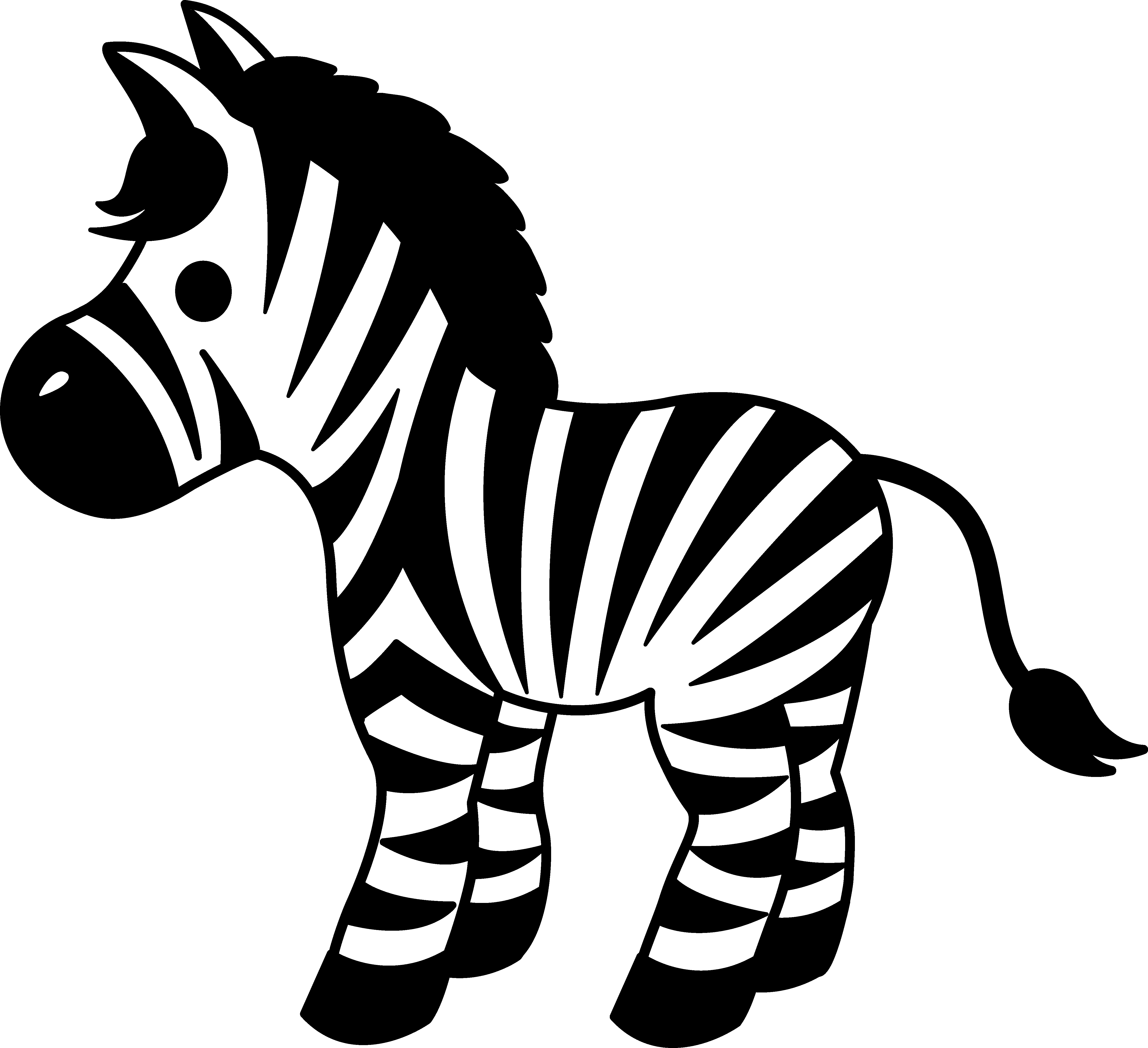 5166x4717 Cute Striped Zebra Clipart