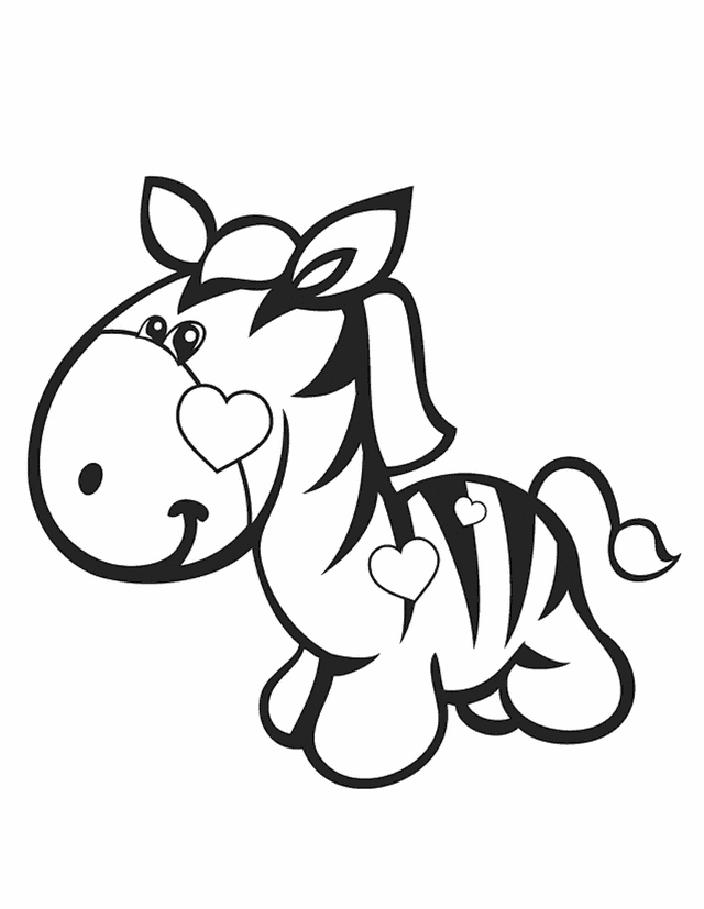 640x827 Baby Zebra Cartoon Valentine's Zebra