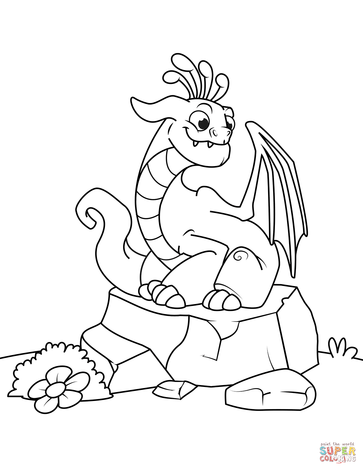 1159x1500 Cute Dragon With Balloons Coloring Page Free Printable Coloring