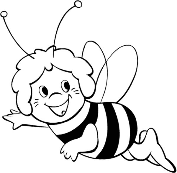 600x584 Cute Maya The Bee Coloring Page