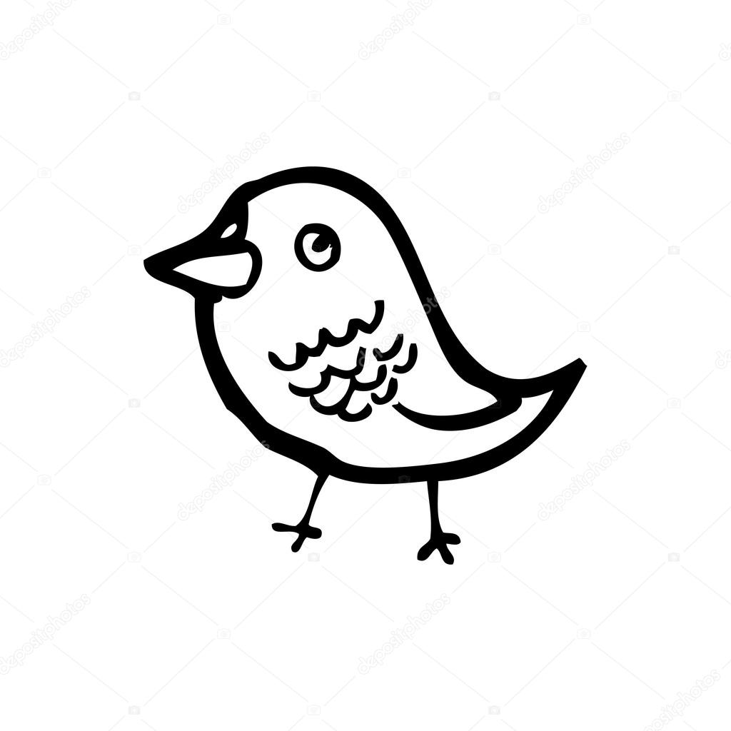 1024x1024 Cute Bird Cartoon Stock Vector Lineartestpilot