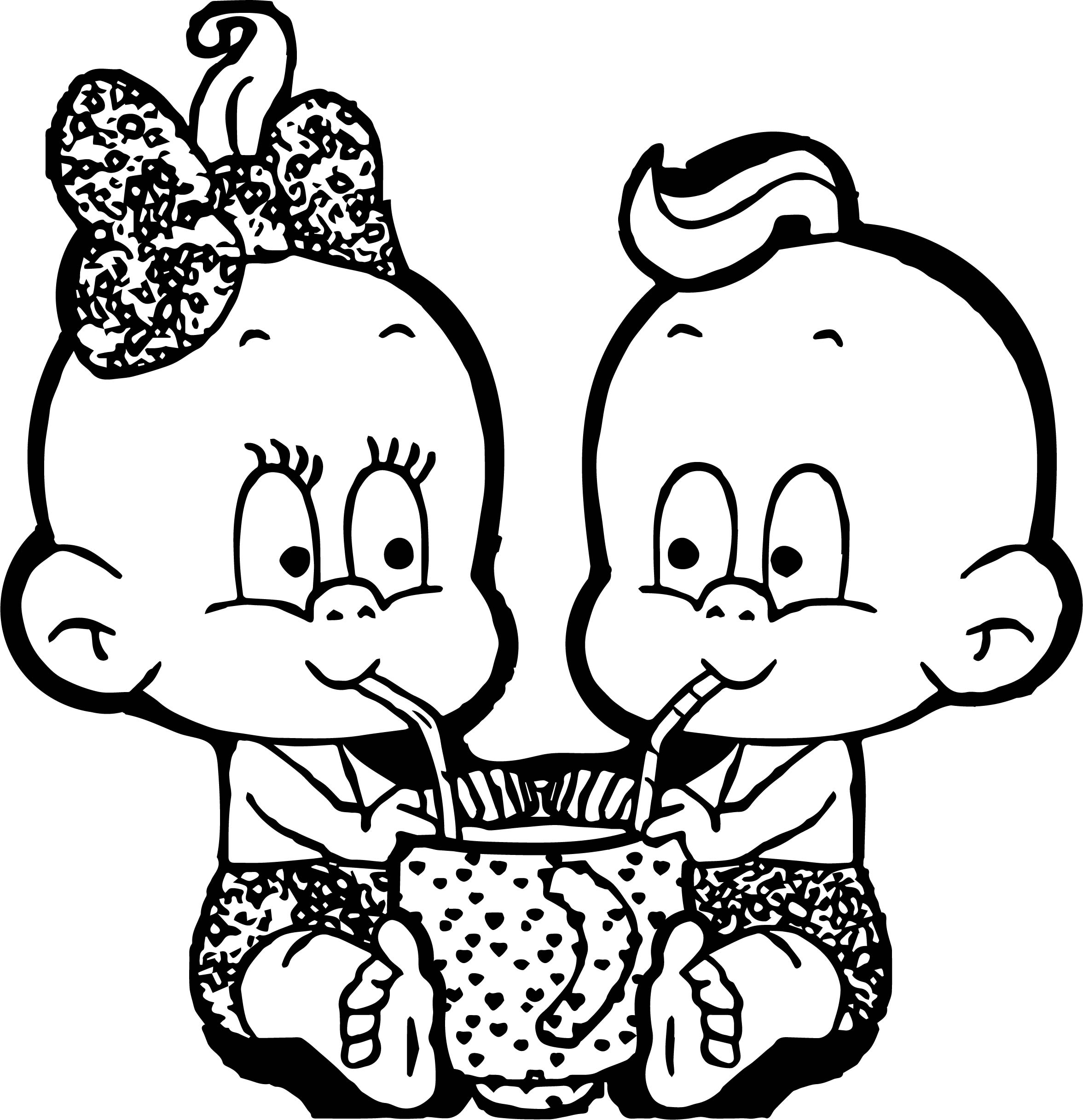 2353x2434 Cute Boy And Girl Coloring Page Wecoloringpage