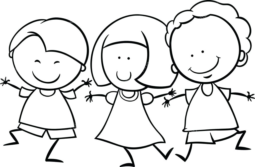 1023x671 Toddler Coloring Page Black And White Cartoon Illustration Of Cute
