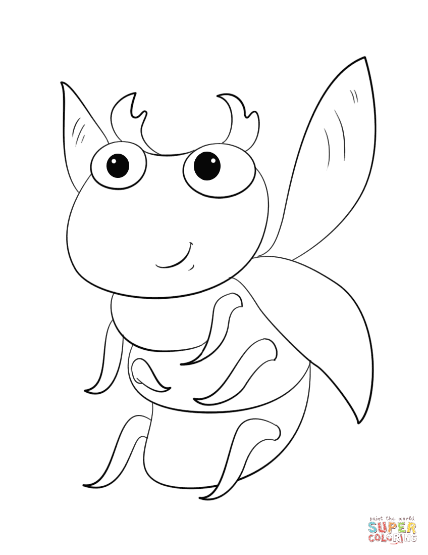 848x1098 Cute Cartoon Bug Coloring Page Free Printable Coloring Pages