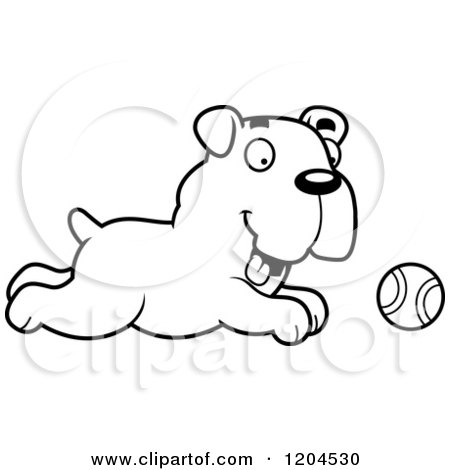 450x470 Cartoon Of A Cute Bulldog Puppy Dog Running