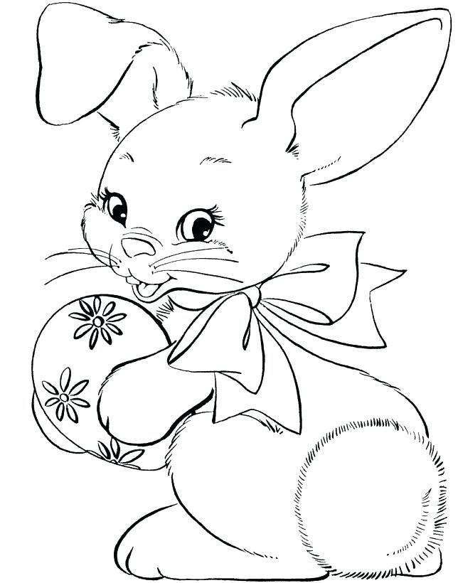 644x820 Easter Bunny And Eggs Coloring Pages Cute Bunny With Egg Coloring