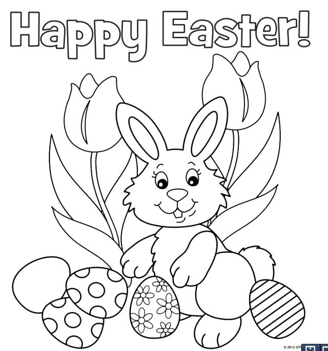 640x686 Bunny Coloring Book Cute Page Printable Eas On Happy Easter
