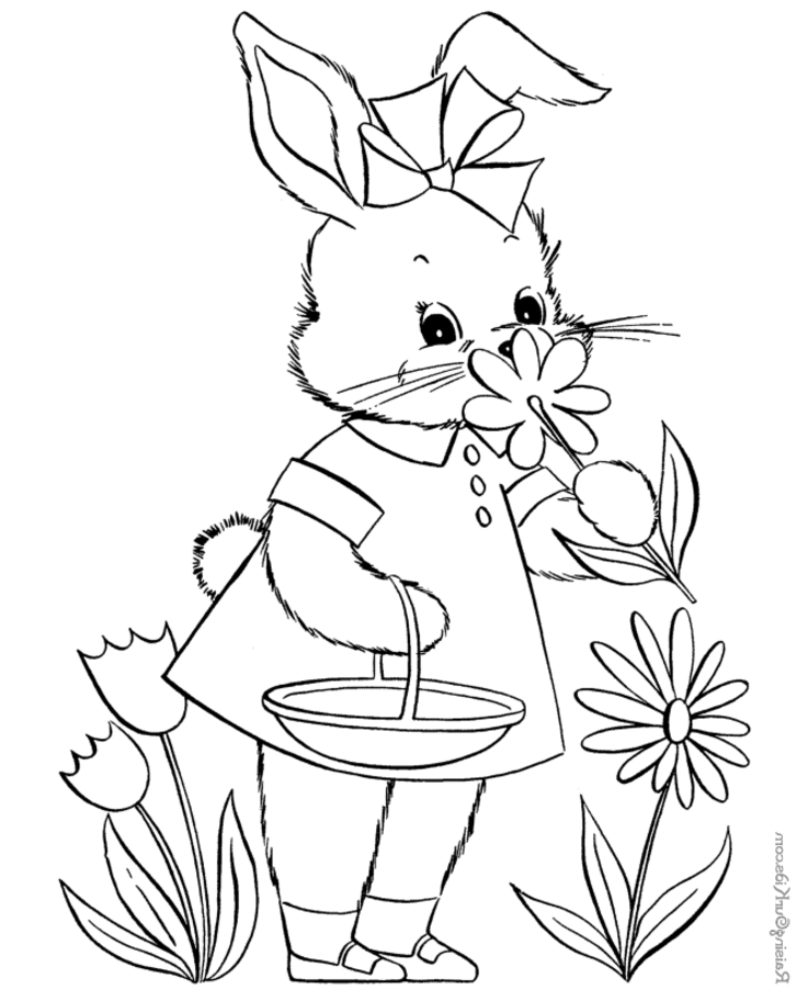 737x902 Cute Bunny Printable Rabbit Coloring Pages For Kids Great