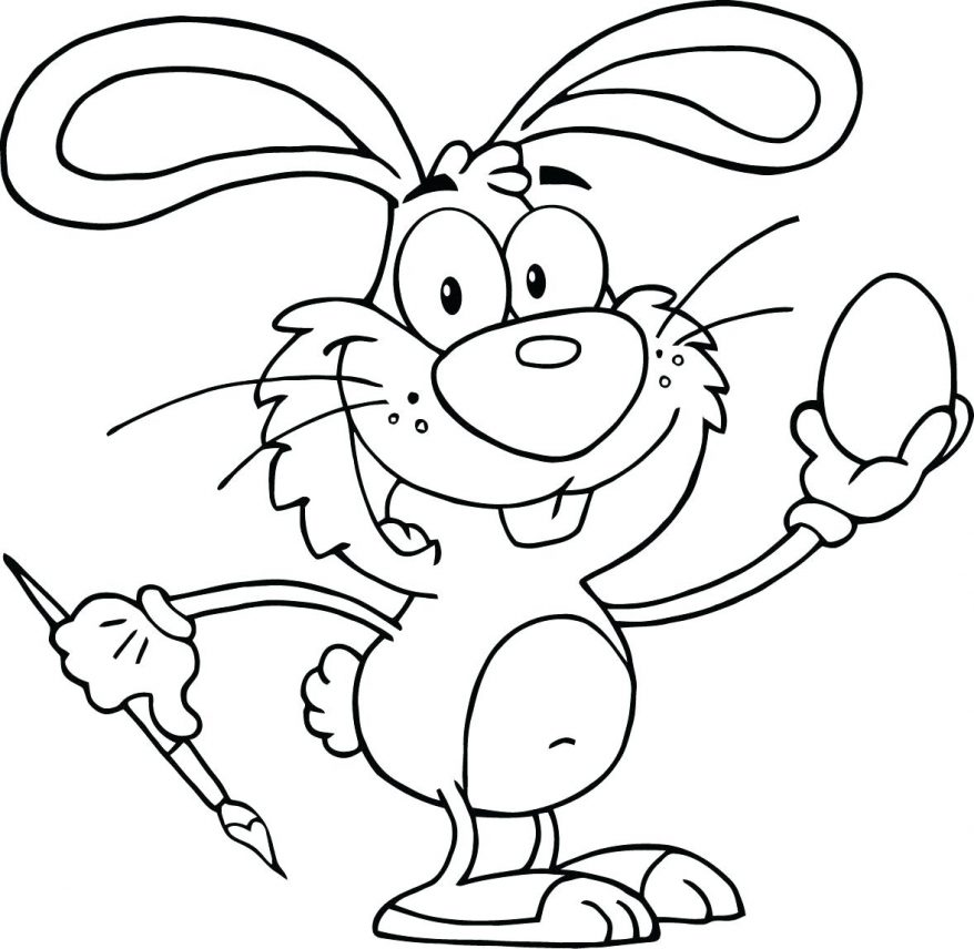 878x856 Coloring Page Of A Bunny Rabbit Outline For Kids 92 Fascinating