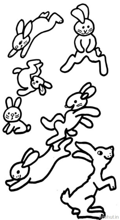 420x768 Cute Bunny Rabbits Coloring Pictures
