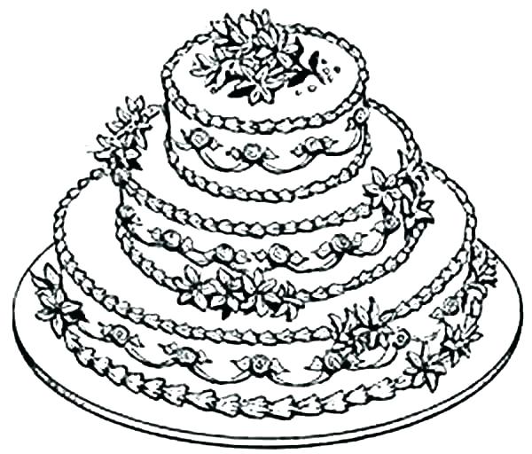 600x512 Best Cake Coloring Pages Of Wedding Page Free Desserts Cute