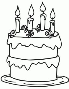 234x300 Birthday Cake Colouring Page Online Birthday Cake, Kids Activity