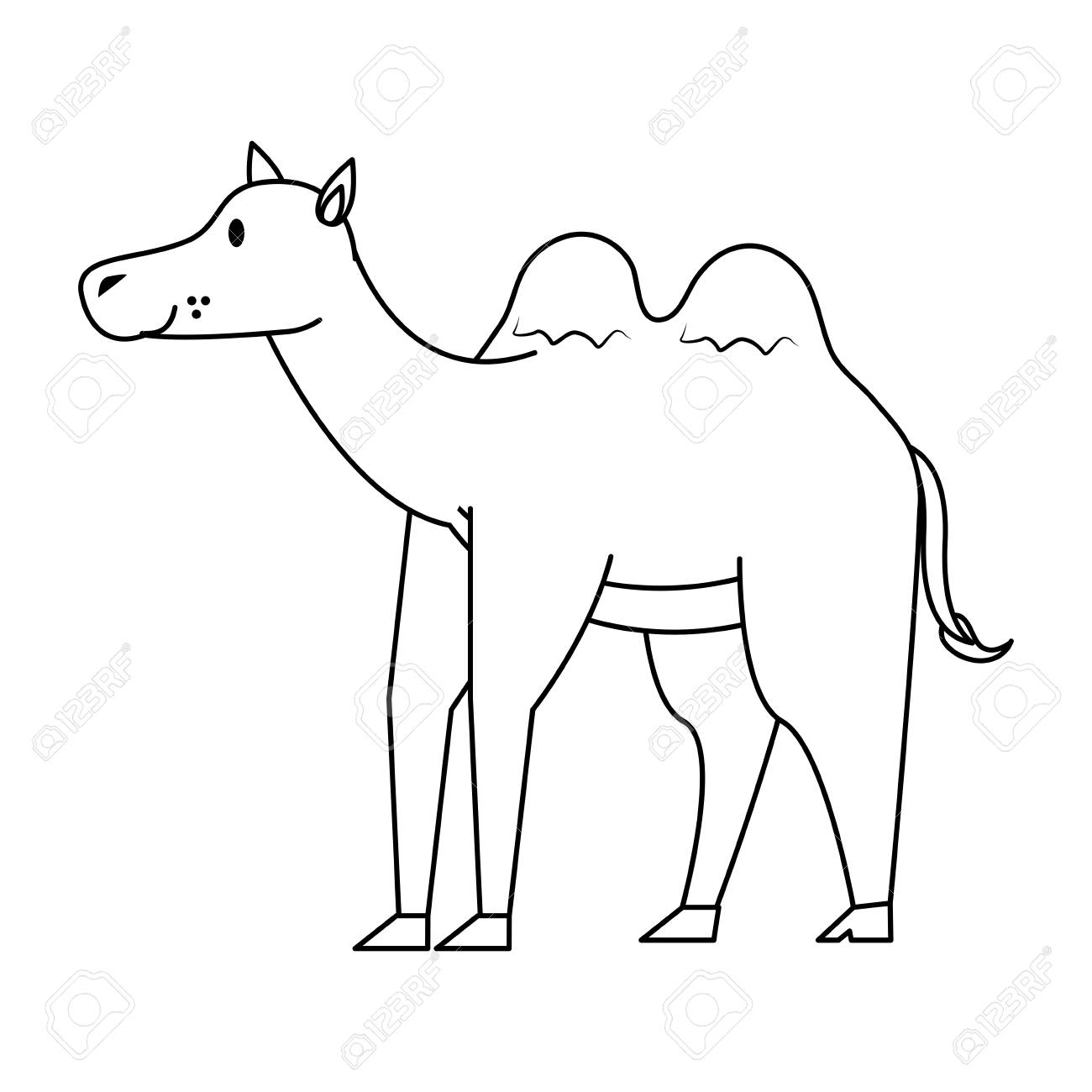 1300x1300 Cute Camel Cartoon Icon Vector Illustration Graphic Design Royalty