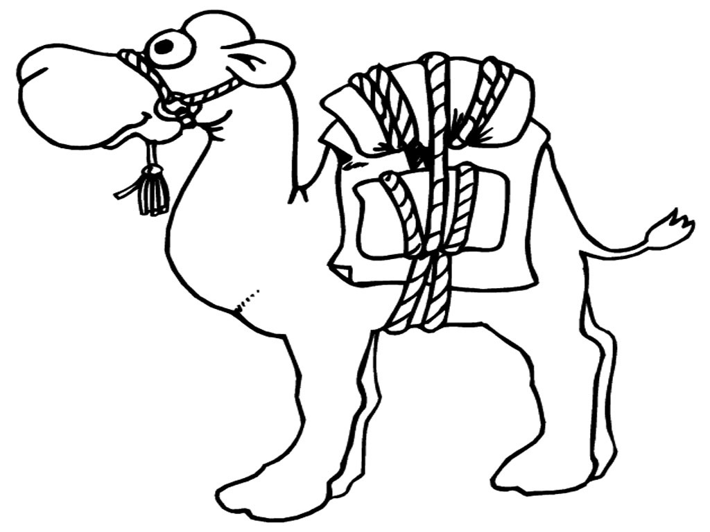 1024x768 The Desert Ship 12 Easy Camel Coloring Pages For Kids { Colored