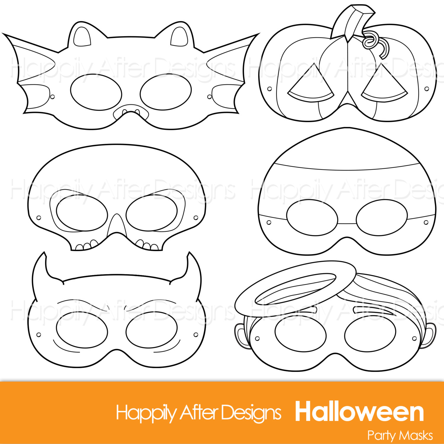 1500x1500 Halloween Printable Coloring Masks Halloween Costume